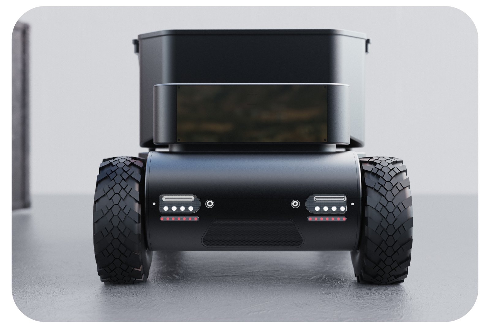 Industrial off-road vehicle, front view