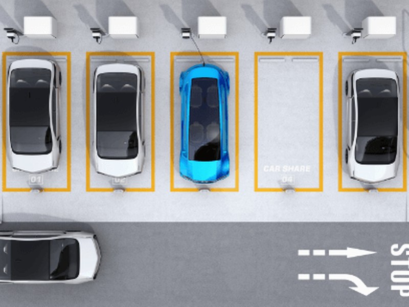 Parking slots seen from above