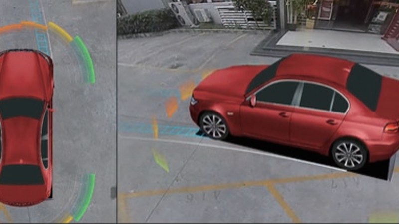 3D-Ansicht rund um ein Auto